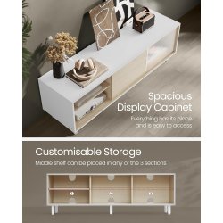 TV-bord - samles uden v�rkt�j - hvid og beige 140x39x45 cm