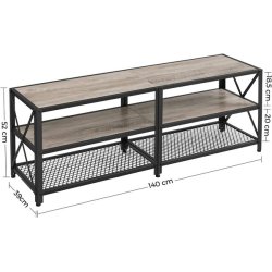 TV-bord - TV-b�nk i industrielt design - greige 140x39x50