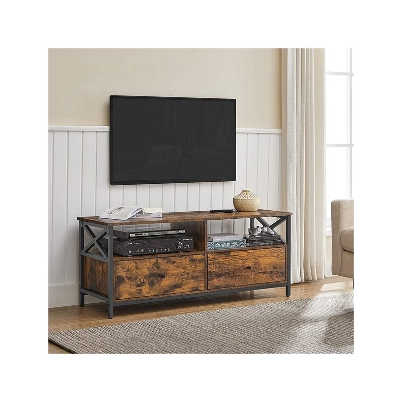 TV-bord - TV-bnk i industrielt design - rustik brun 120x40x50
