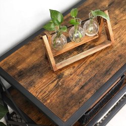 TV-b�nk - TV-bord i industrielt design - rustik brun 140x39x50