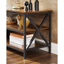 TV-b�nk - TV-bord i industrielt design - rustik brun 147x40x50