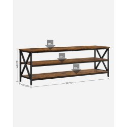 TV-b�nk - TV-bord i industrielt design - rustik brun 147x40x50