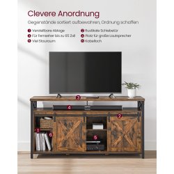 TV-bord til 65" - rustik brun - 147 x 40 x 76 cm