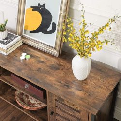 TV-bord - TV-b�nk i industrielt design - rustik brun 110x40x50