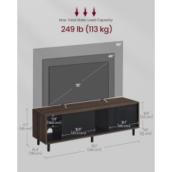 TV-bord - samles uden v�rkt�j - brun og sort 140x39x45 cm