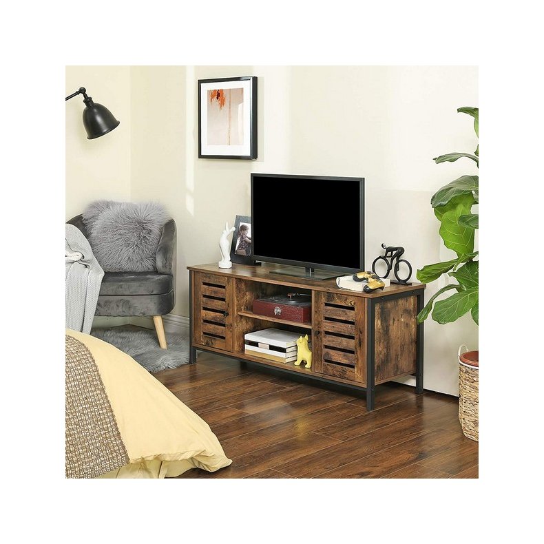 TV-bord - TV-b�nk i industrielt design - rustik brun 110x40x50