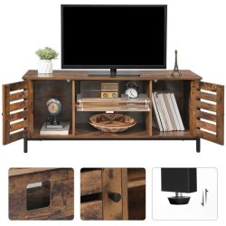 TV-bord - TV-b�nk i industrielt design - rustik brun 110x40x50