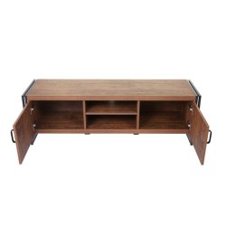 TV-bord med 3D struktur - TV-m�bel med m�rk egetr� struktur 45x140x40 cm