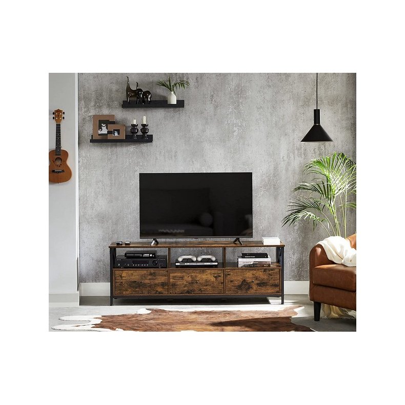 TV-bord - TV-bænk i industrielt design - brun TV-borde - Daily-Living.dk
