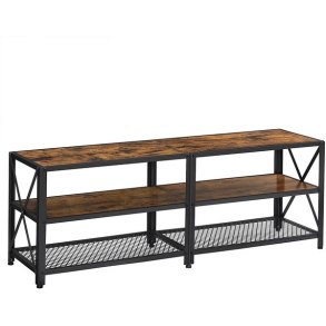 TV-b�nk - TV-bord i industrielt design - rustik brun 140x39x50