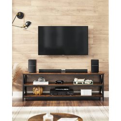 TV-b�nk - TV-bord i industrielt design - rustik brun 147x40x50