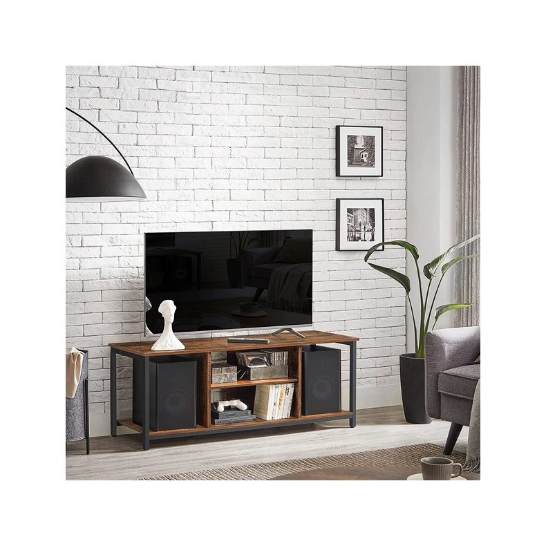TV-bnk - TV-bord i industrielt design - rustik brun 120x40x50