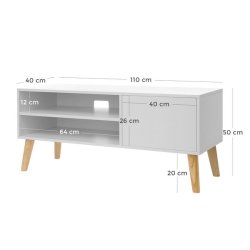 TV-b�nk - TV-bord i skandinavisk design - hvid 110 x 40 x 50