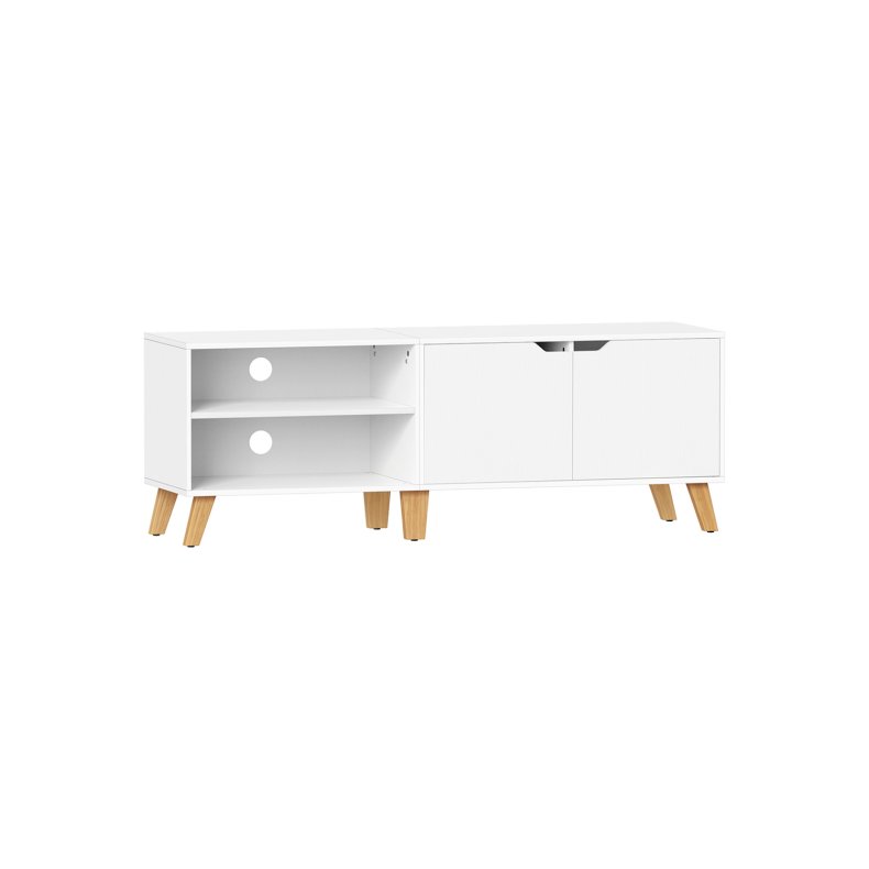TV-bnk - retro TV-bord - hvid 140x40x50 cm