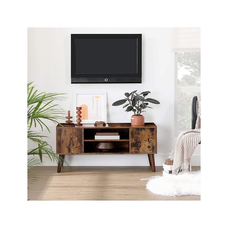 glide Tilhører der TV-bord - vintage TV-bænk - retro rustikt brunt 110x40x50 cm - TV-borde -  Daily-Living.dk