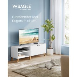 TV-b�nk - retro TV-bord - hvid 140x40x50 cm