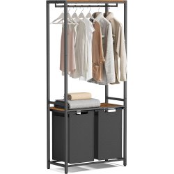 Vasket�jskurve med t�jstativ - garderobestativ - rustik brun