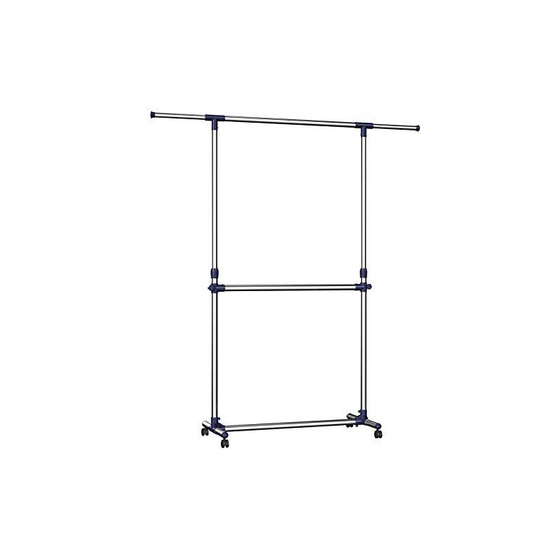 Tjstativ med 2 tjstnger - justerbar slv bjlestang p hjul