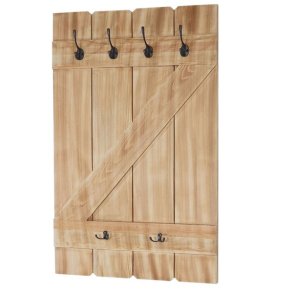 V�gh�ngt garderobe - lysebrun knager�kke med 6 knager - entrem�bel