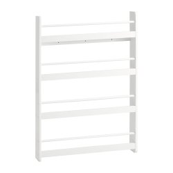 V�gh�ngt b�rnebogreol med hylder, v�greol til b�rn, hvid