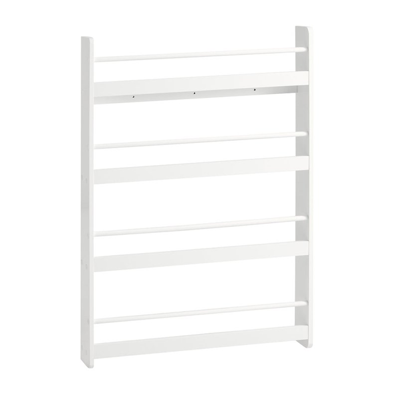 V�gh�ngt b�rnebogreol med hylder, v�greol til b�rn, hvid