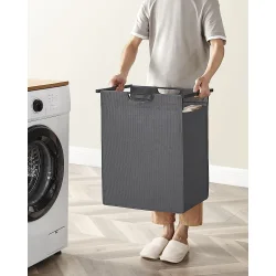 Vasketjskurv med aftagelig vasketjspose 65L - gr 50 x 33 x 72 cm