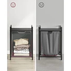 Vasketjskurv med aftagelig vasketjspose 65L - gr 50 x 33 x 72 cm