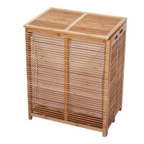 Vasket�jskurv i bambus - vasket�jspose p� 105 liter - 61x50x35cm