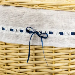 Vasketjskurv i pileflet med vasketjspose - 100 liter - brun