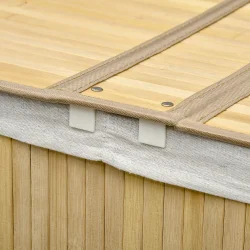 Vasketjskurv i bambus med vasketjspose - 100 liter - brun