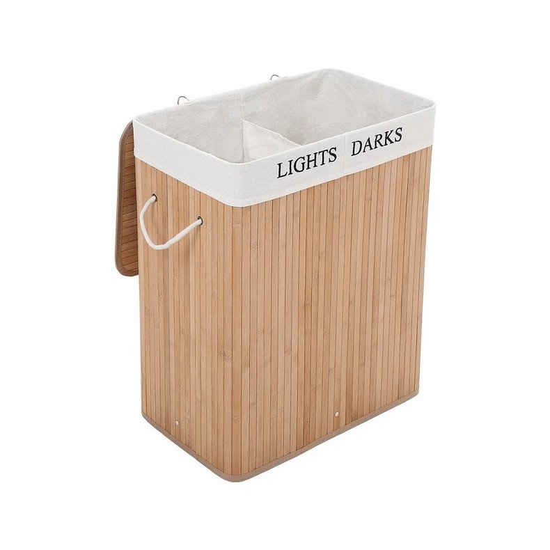 prik Seneste nyt Mere Vasketøjskurv i bambus med 2 delt vasketøjspose - 100 liter - brun -  Vasketøjskurve og vasketøjsposer - Daily-Living.dk