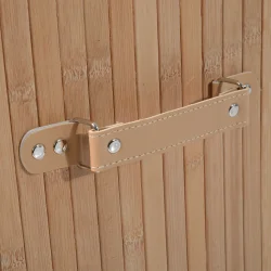 Vasketjskurv i bambus med vasketjspose - 70 liter - brun