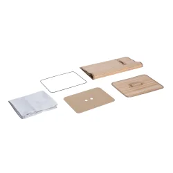 Vasketjskurv i bambus med vasketjspose - 70 liter - brun