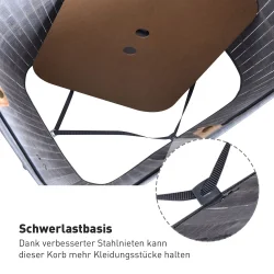 Vasketjskurv i bambus med vasketjspose - 70 liter - gr