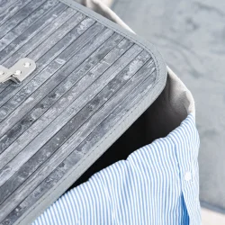 Vasketjskurv i bambus med vasketjspose - 70 liter - gr