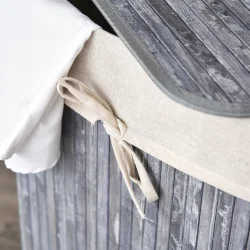 Vasketjskurv i bambus med vasketjspose - 70 liter - gr