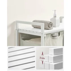 Vasketjskurve med 2 rum - 2 vasketjsposer - hvid