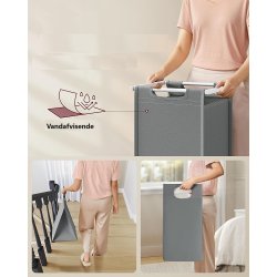 Vasketjskurve med 2 rum - 2 vasketjsposer - hvid og gr