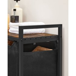 Vasketjskurve med 3 rum - 3 vasketjsposer - rustik brun