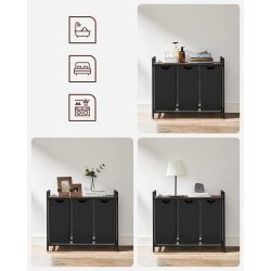 Vasketjskurve med 3 rum - 3 vasketjsposer - rustik brun