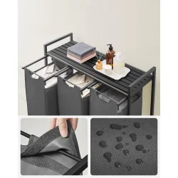 Vasketjskurve med 3 rum - 3 vasketjsposer - gr