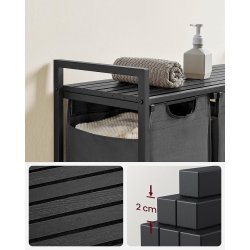 Vasketjskurve med 3 rum - 3 vasketjsposer - gr