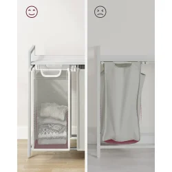 Vasketjskurve med 3 rum - 3 vasketjsposer - hvid