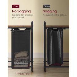 Vasketjskurve med 4 rum - 4 vasketjsposer - rustik brun