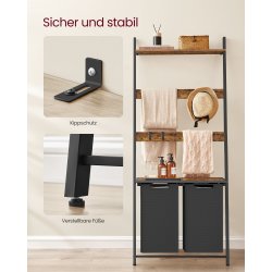 Vasket�jskurve p� stigereol - sorte vasket�jsposer - rustik brun
