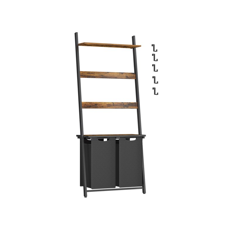 Vasket�jskurve p� stigereol - sorte vasket�jsposer - rustik brun