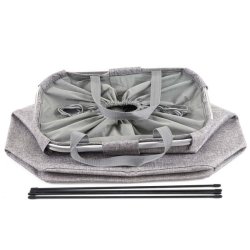 Vasketjskurv med snor, 2 rum, hndtag 54x52x32cm 89l - gr