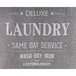 Vasketjskurv med snor, 2 rum, hndtag 54x52x32cm 89l - gr