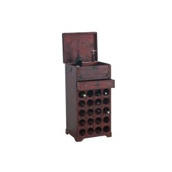 Vinreol - vinreol i tr til 20 flasker med skuffe i kolonistil