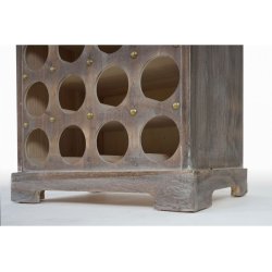 Vinreol - vinreol i tr til 20 flasker med skuffe i antik rustik brun